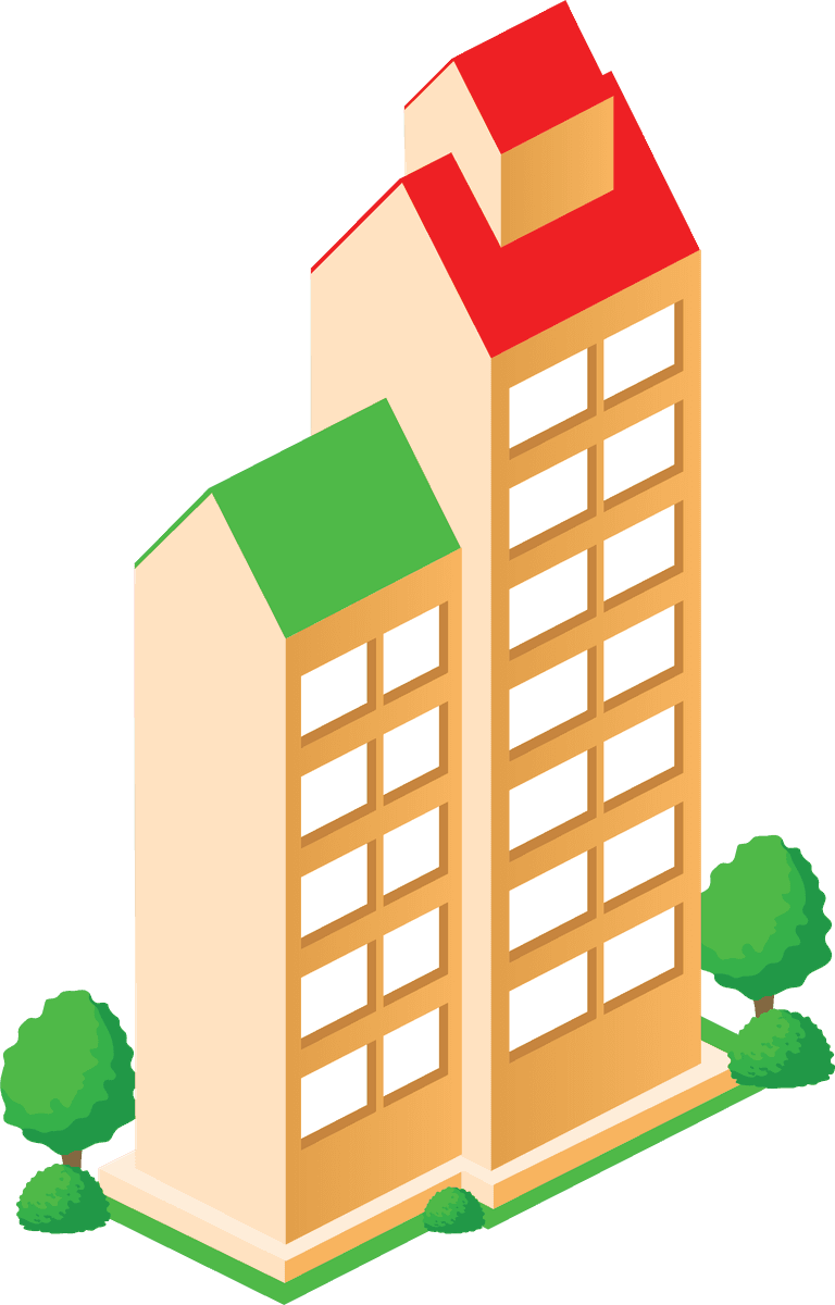 city building vectors icon for urban development and planning in isometric style