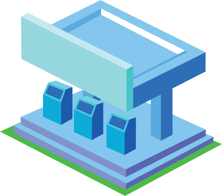 city building vectors icon for modern kiosk or booth in urban landscapes