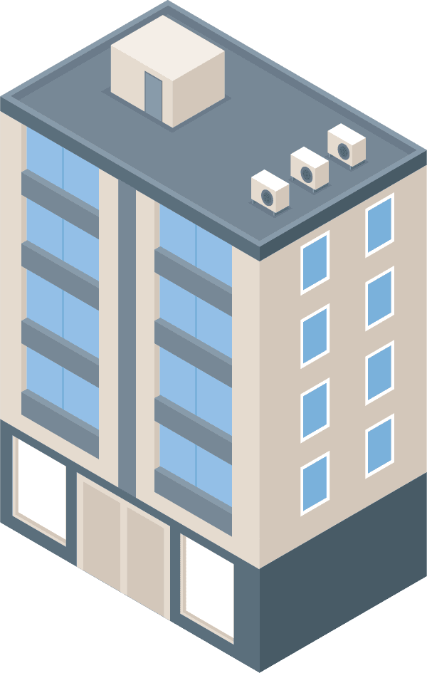 isometric modern city buildings with sleek features for urban planning and architecture