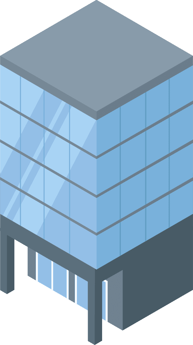 isometric modern city buildings with glass facade for architectural and urban planning projects