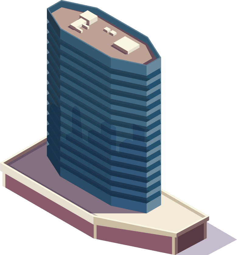 city skyscrapers isometric composition with realistic view modern city block with tall buildings tow