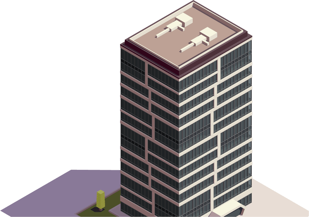 city skyscrapers isometric composition with realistic view modern city block with tall buildings tow