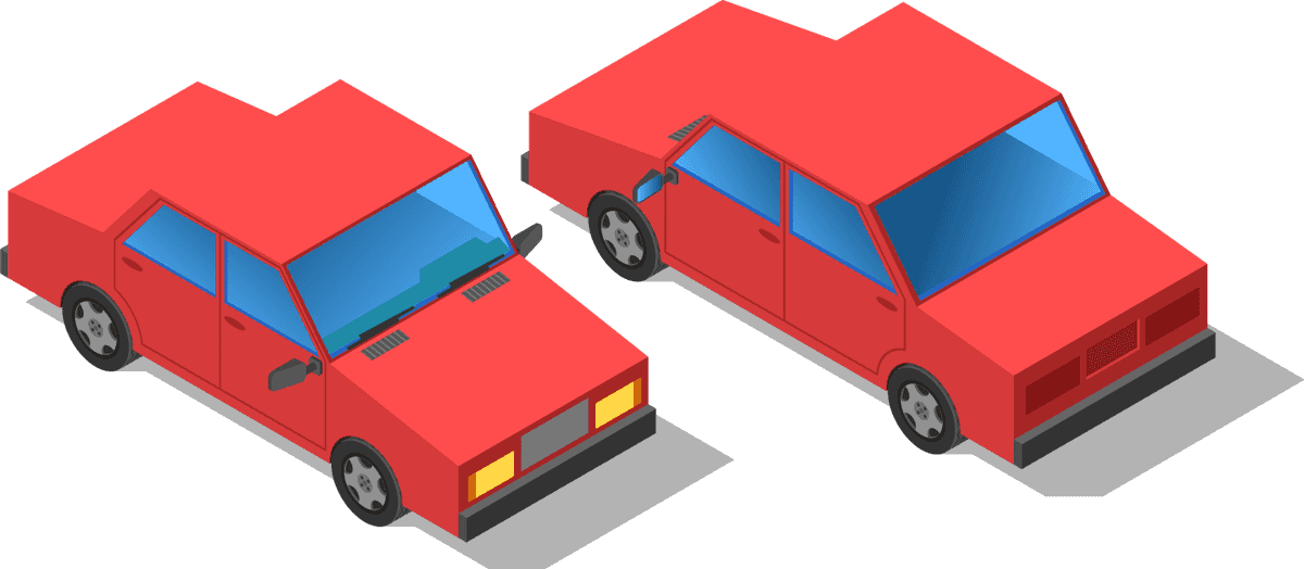 city transport isometric icons featuring red cars for urban mobility solutions