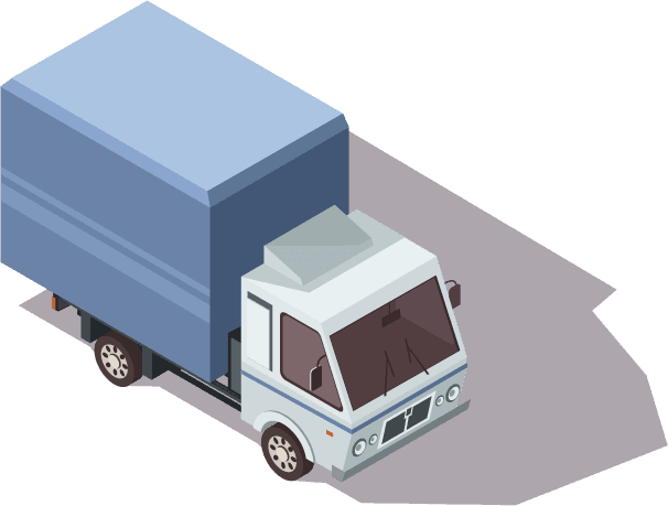 city transport isometric illustration with different isolated vehicles