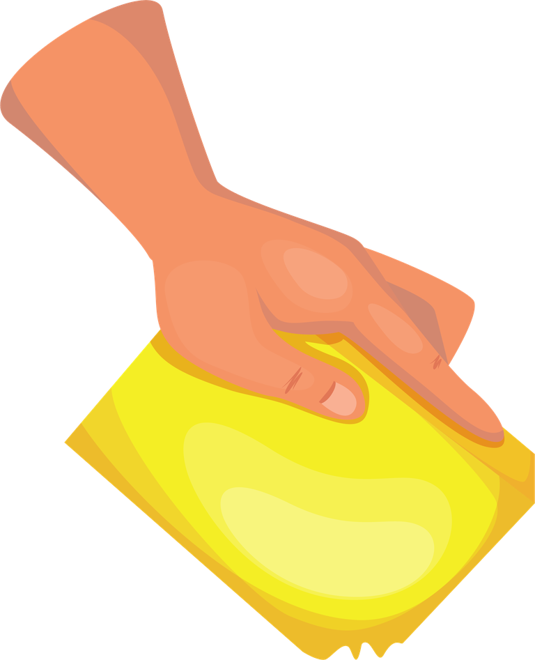 cleaning hand illustration cartoon style with sponge for home and office use