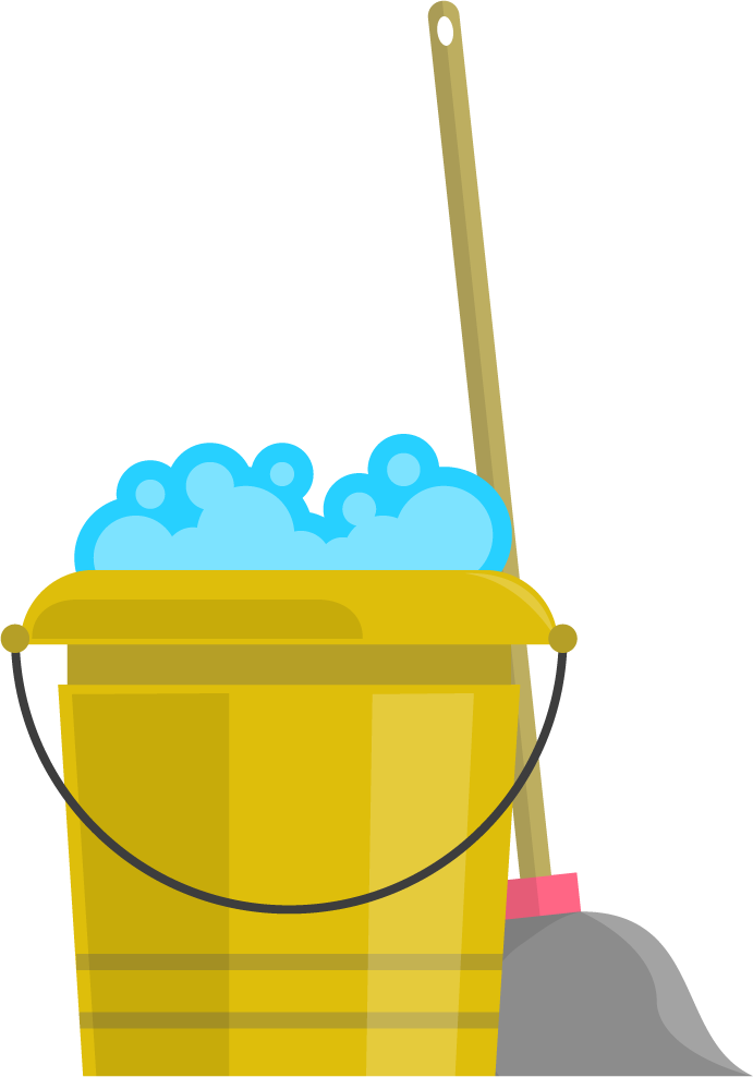 Simple flat cleaning items, cleaning service icons