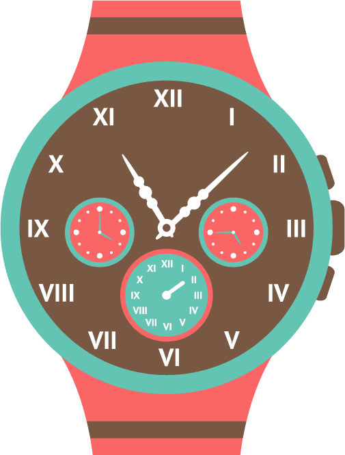 Various flat clock illustration