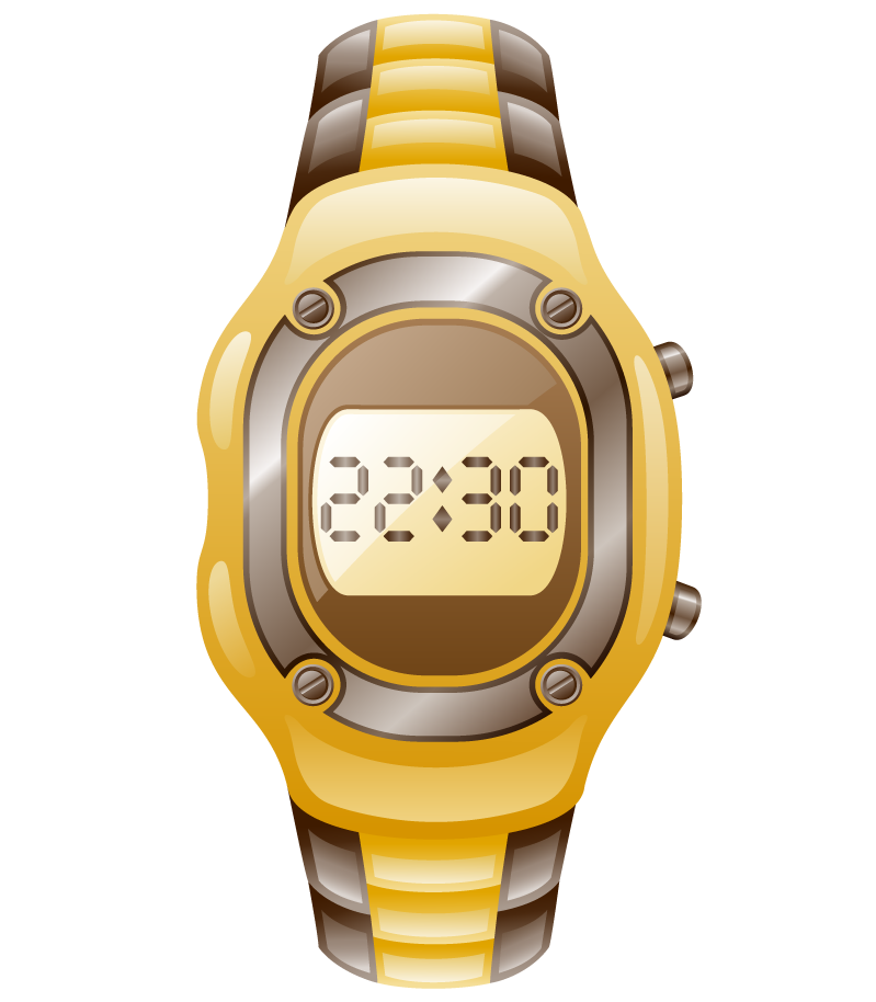clockwatcher different clocks vector with a vibrant digital display and modern style