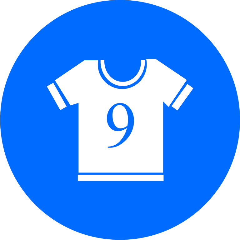 clothing and accessories color icons featuring a tshirt design with number nine
