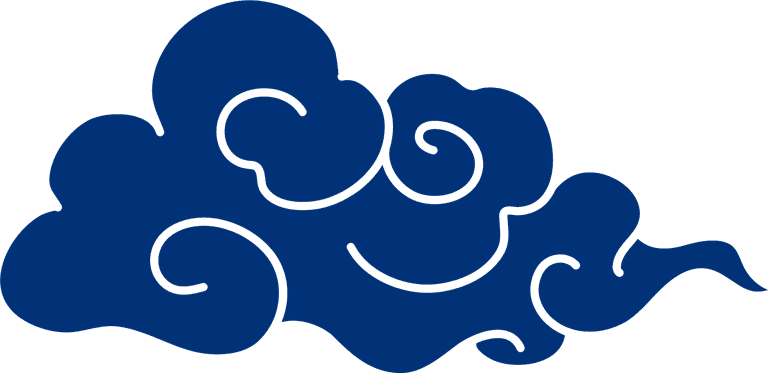 cloud pattern traditional cloud sticker blue chinese clipart set