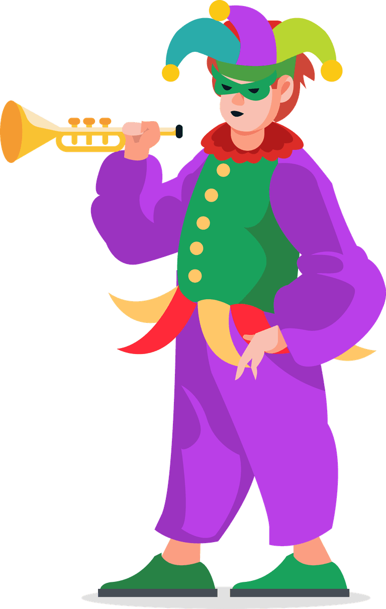 clown mardi gras character set