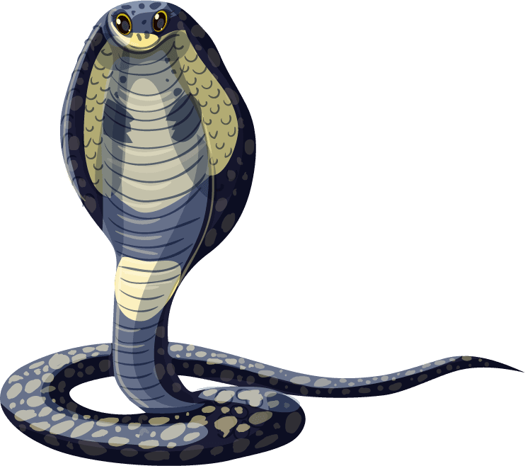 cobra cartoon asian animals template for fun educational materials and apps