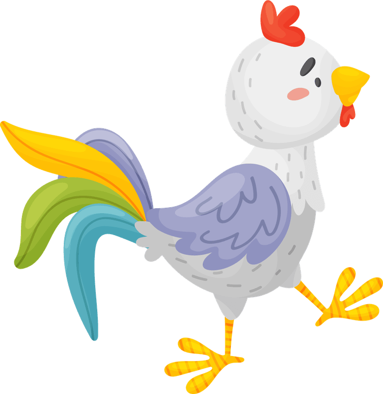 cock funny chicken cartoon vector