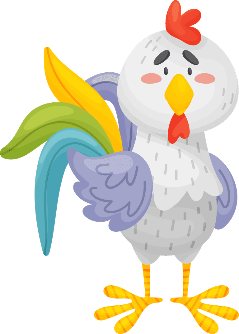 cock funny chicken cartoon vector