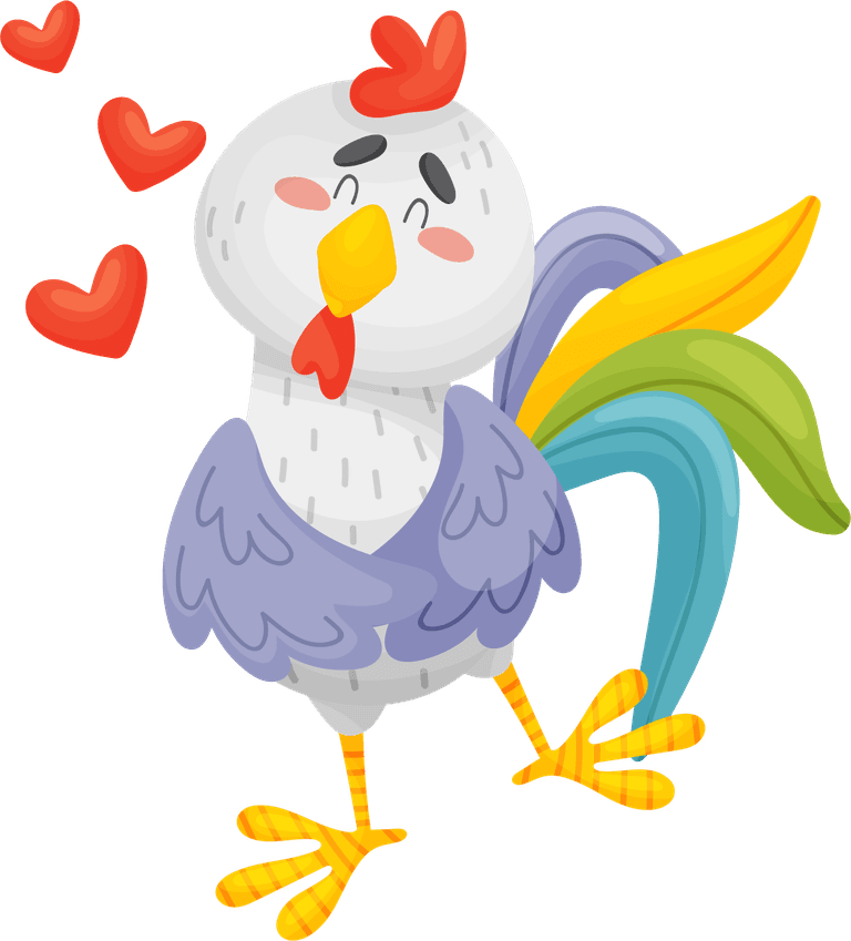 cock funny chicken cartoon vector