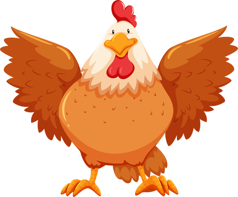 cock different birds cartoon style isolated on white background illustration