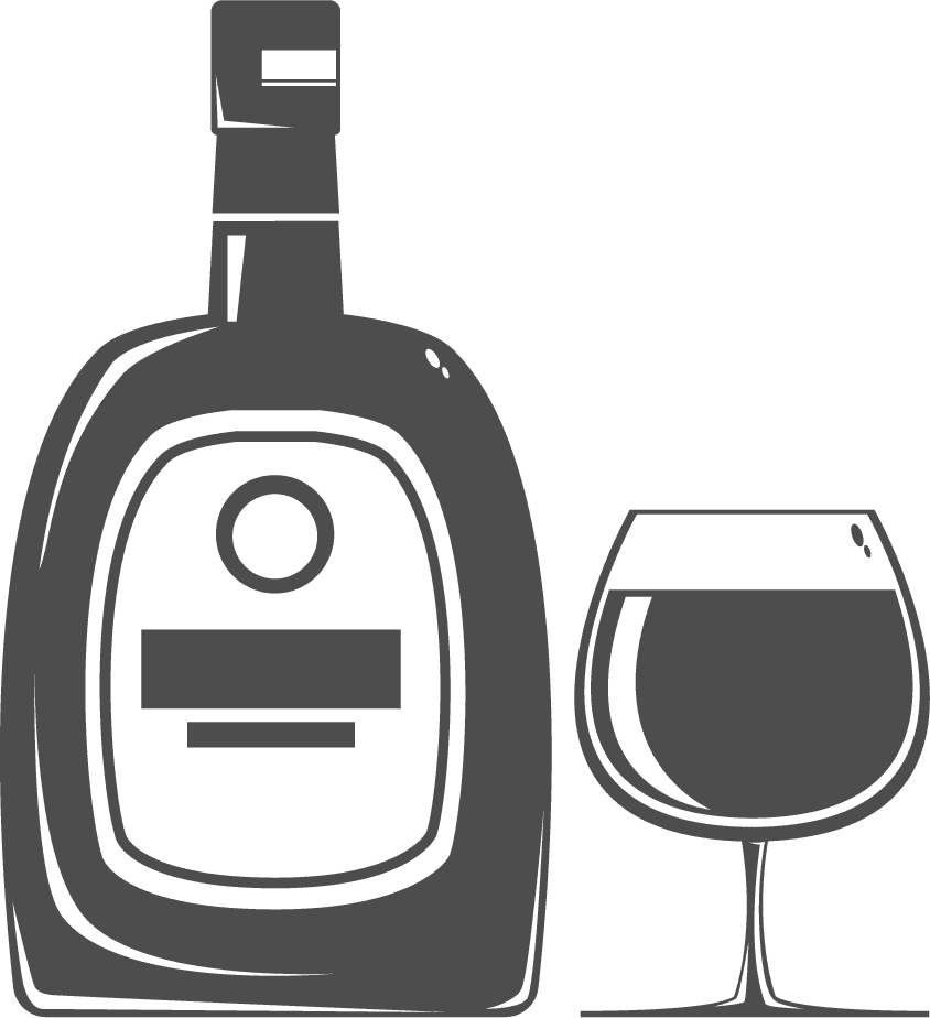 black wine and cocktail icon for elegant bar and restaurant branding