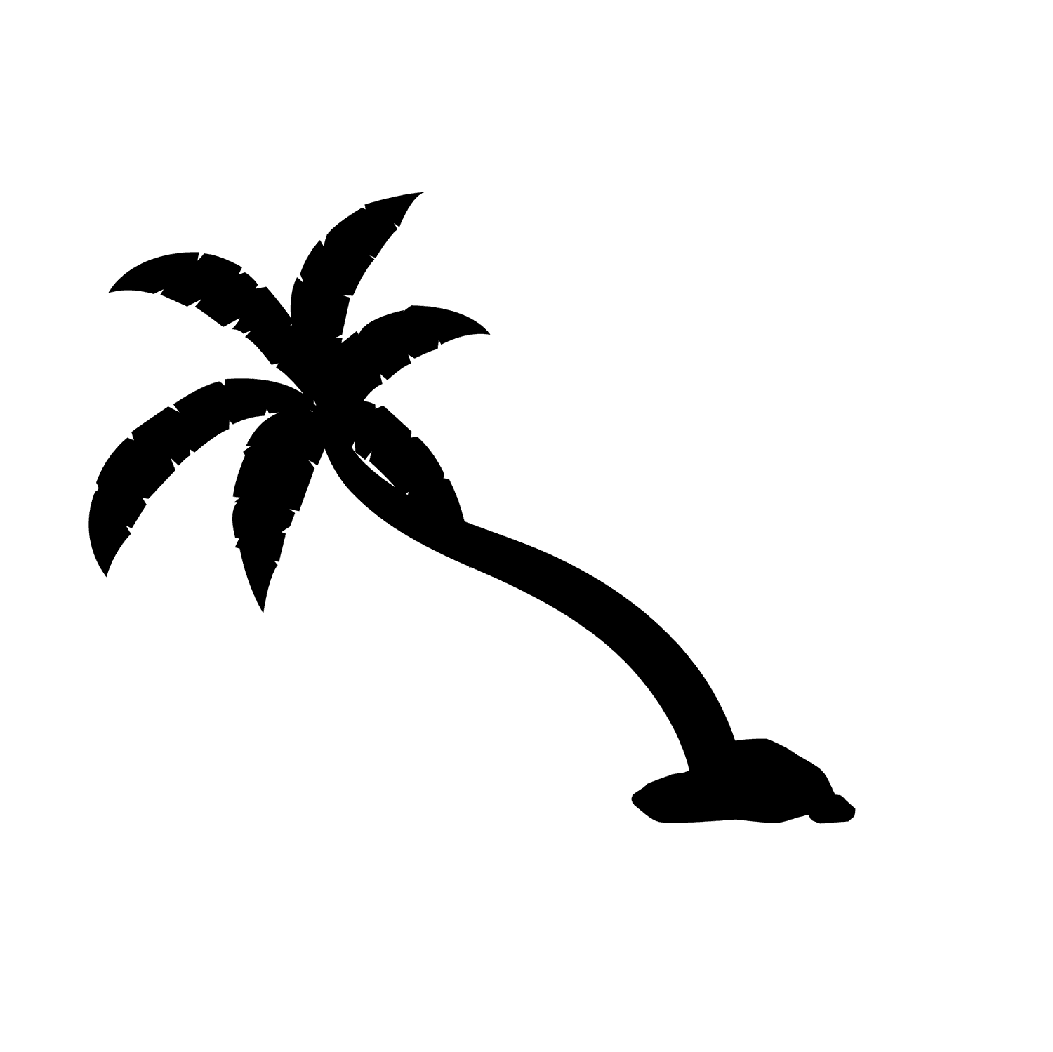 coconut palm tree silhouettes in a minimalist style