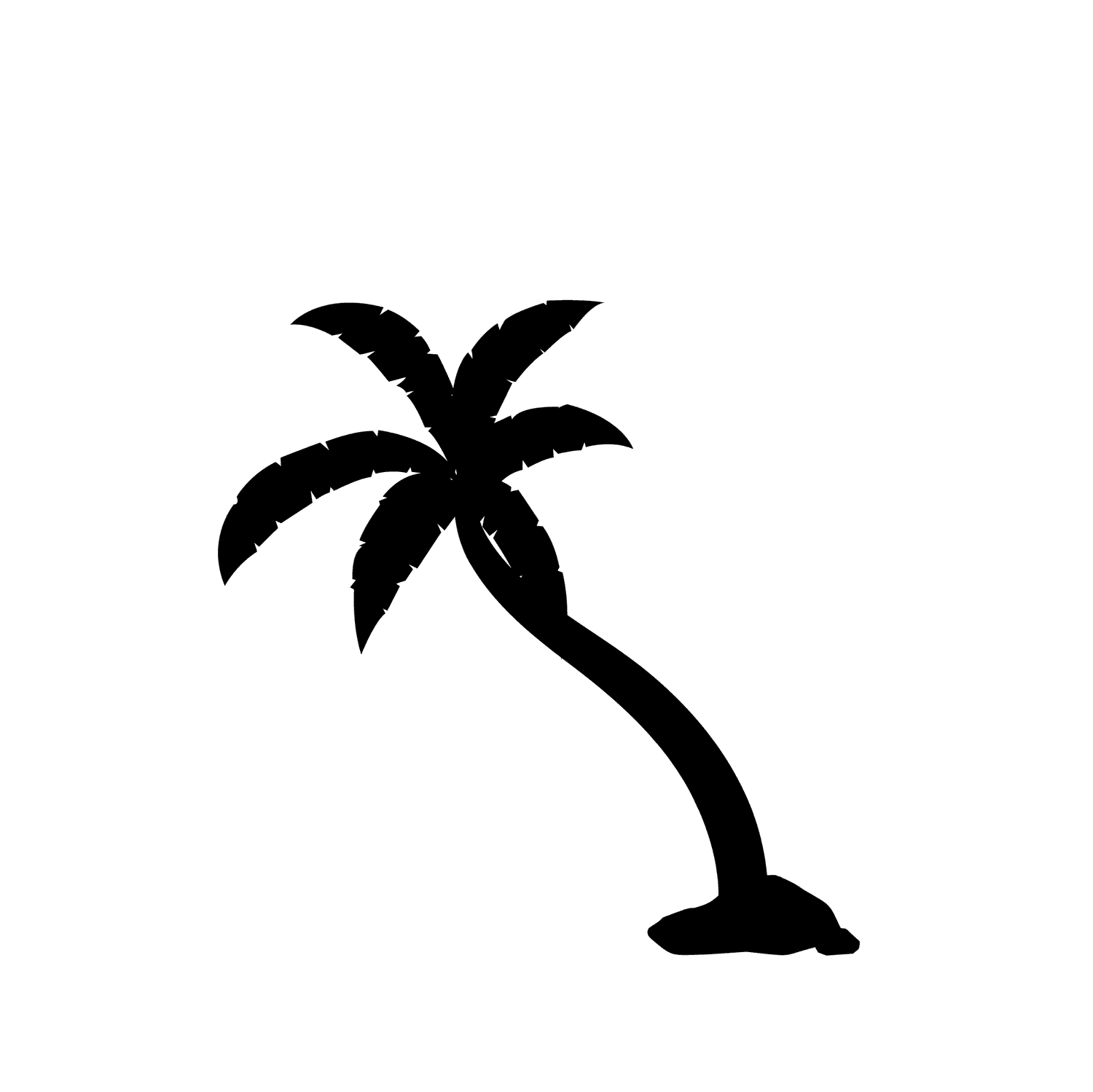 coconut palm tree silhouettes in a minimalist style