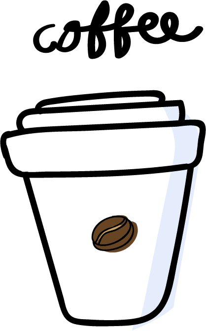 coffee drawing style food collection