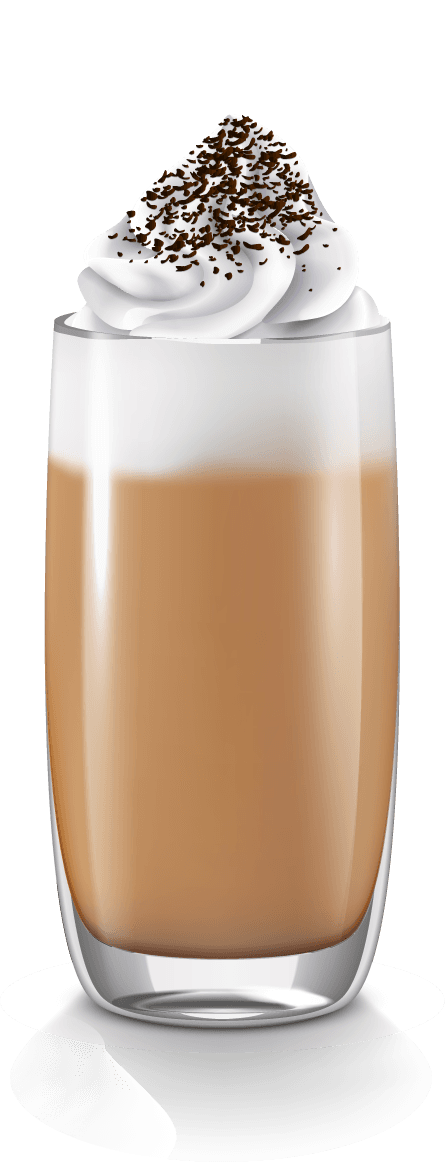 coffee drinks layers infographics with isolated images glasses with attached