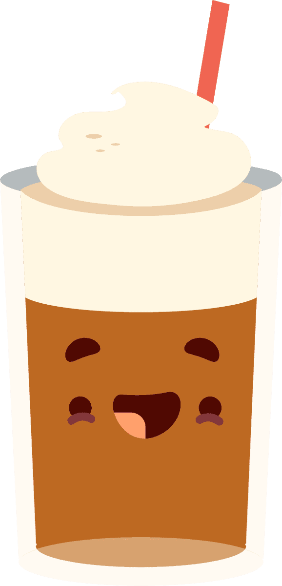 coffee types prancheta co pia featuring a cheerful iced drink with whipped cream topping