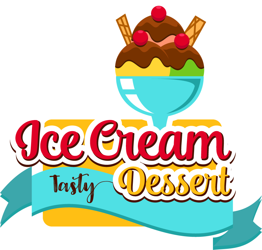 Coffee with ice cream labels vector