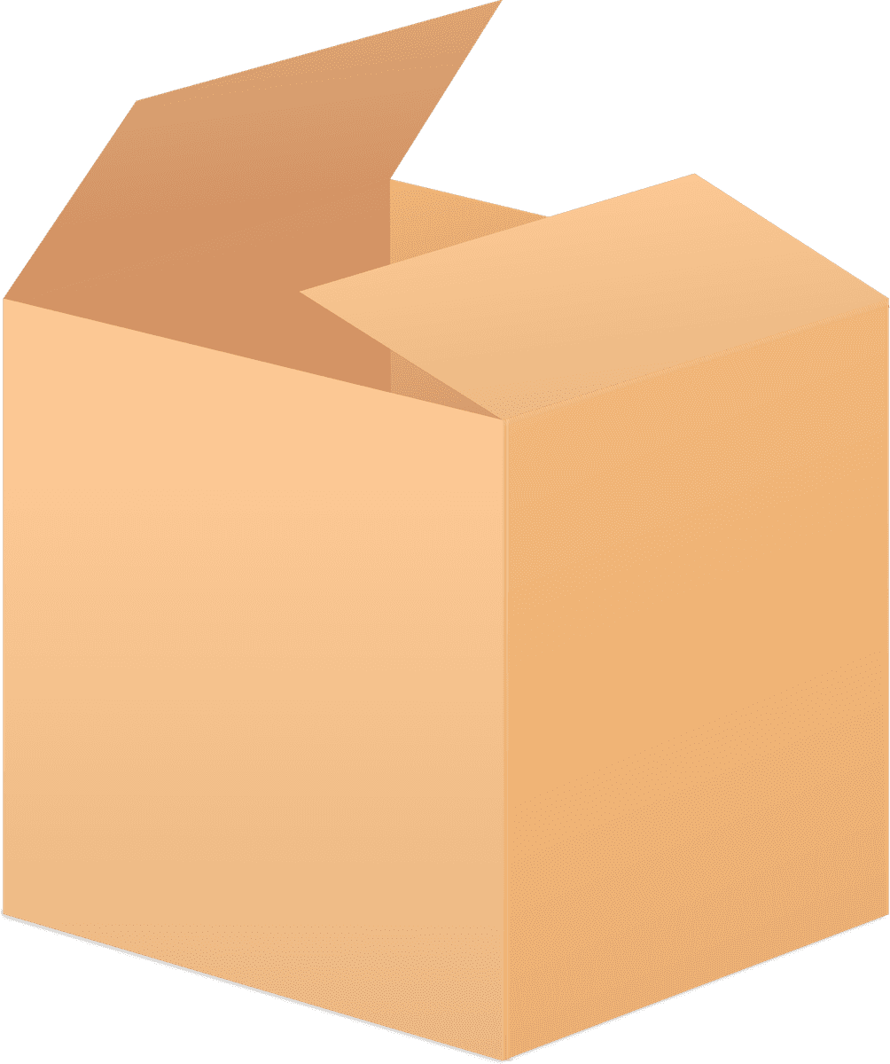 collection cardboard boxes realistic style