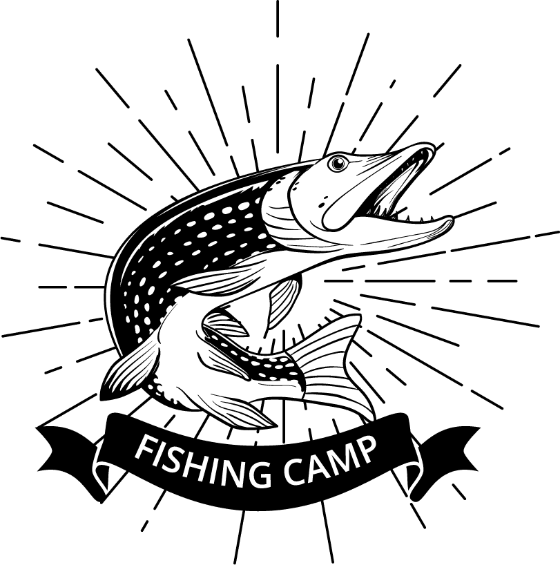 collection of bass fishing emblem and badge