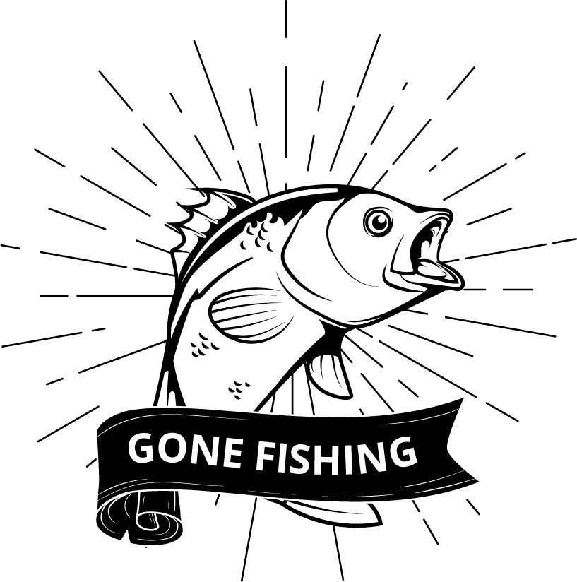 collection of bass fishing emblem and badge