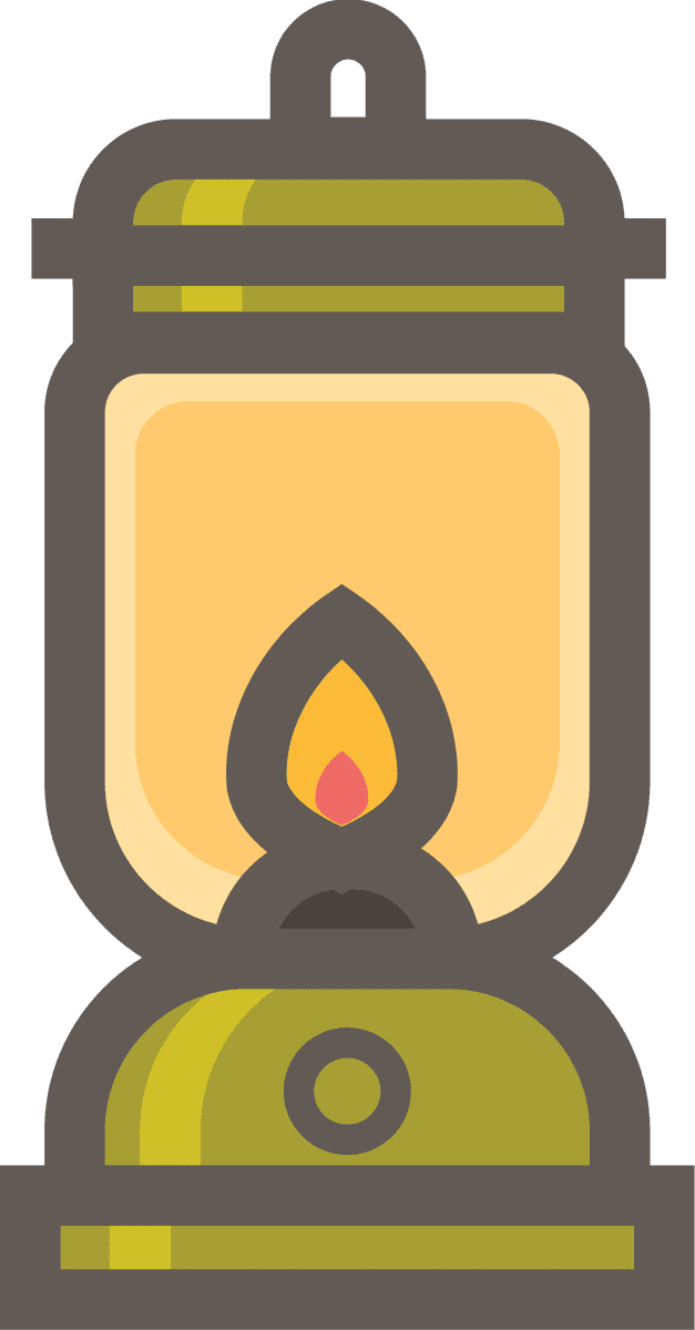 collection of camping icons featuring a stylish lantern for outdoor adventures