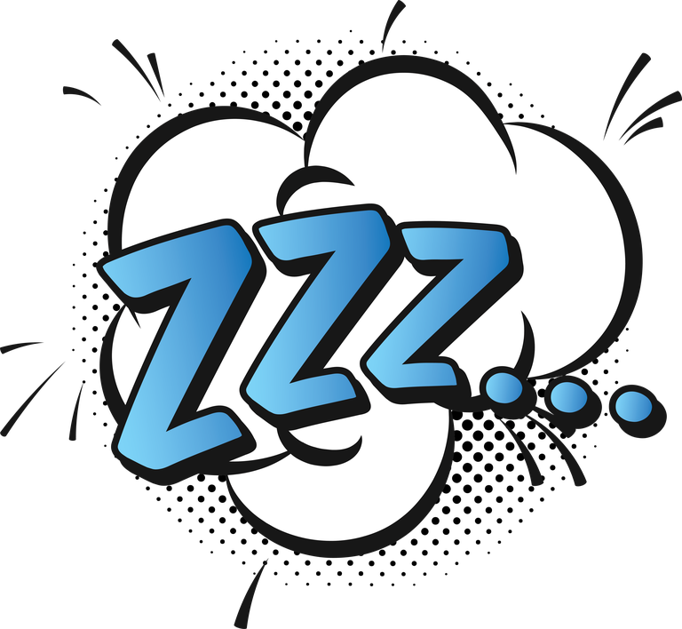 collection of comic effect depicting sleepiness with playful cloud and text styling