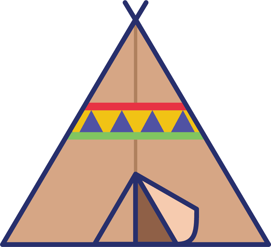 collection of gipsy icons featuring a vibrant teepee suitable for cultural designs and crafts