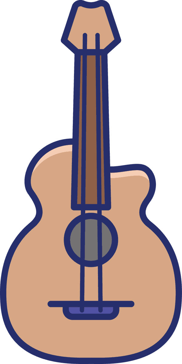 collection of gipsy icons featuring a charming acoustic guitar for creative projects