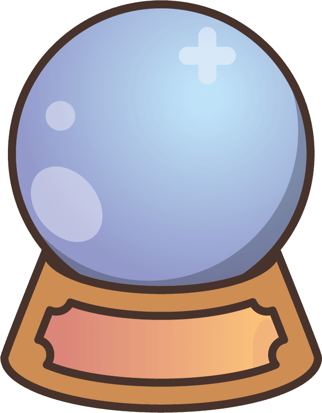 collection of magic related icon featuring a whimsical crystal ball for enchanting displays