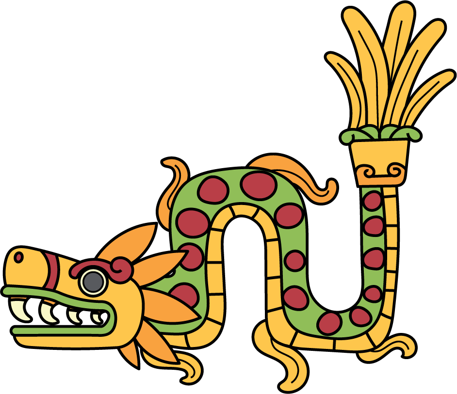 collection of quetzalcoatl doodle in vibrant colors perfect for cultural projects