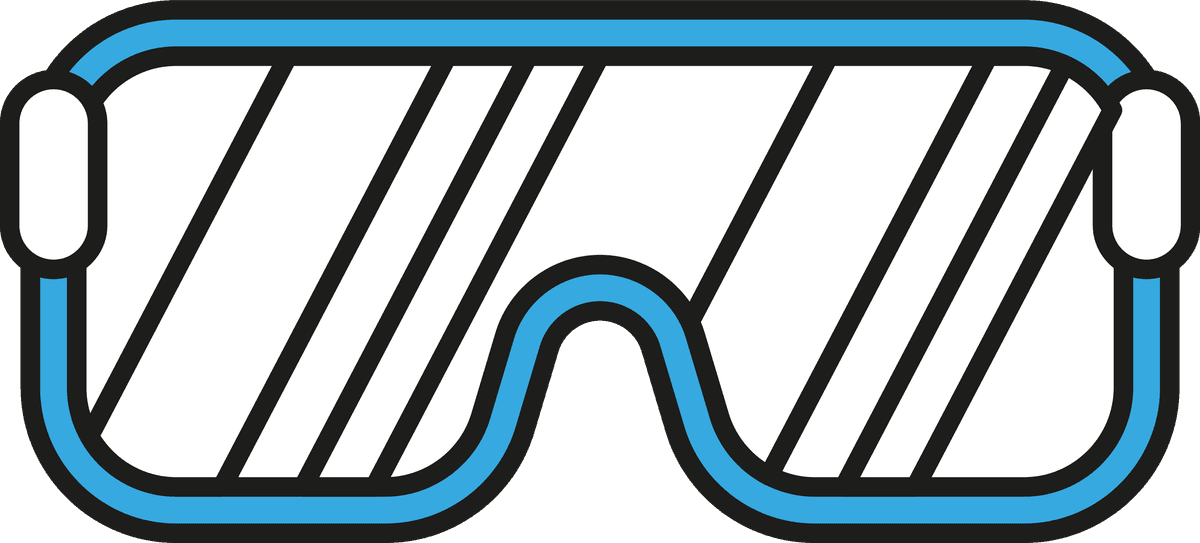 collection of winter sport icons featuring stylish protective goggles for skiing and snowboarding