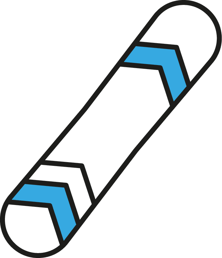 collection of winter sport icons featuring snowboards and skiing equipment for enthusiasts