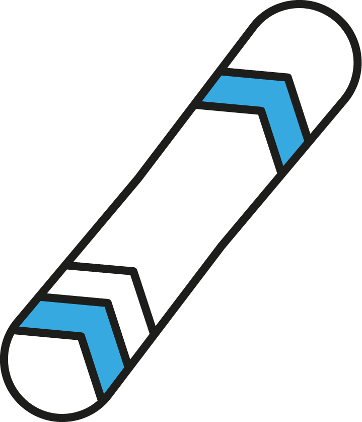 collection of winter sport icons featuring snowboards and skiing equipment for enthusiasts