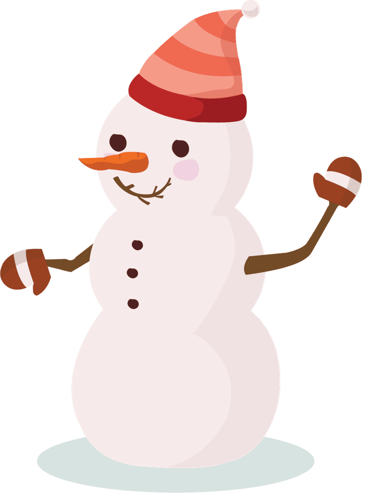 Christmas single cute smiling snowman illustration