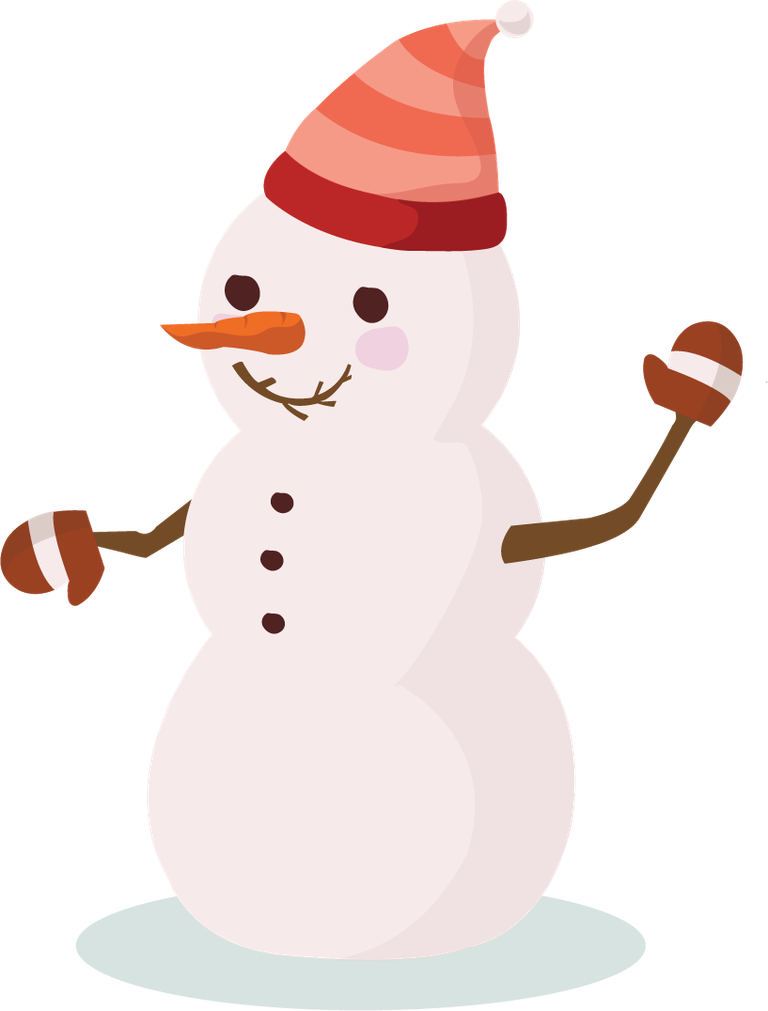 Christmas single cute smiling snowman illustration