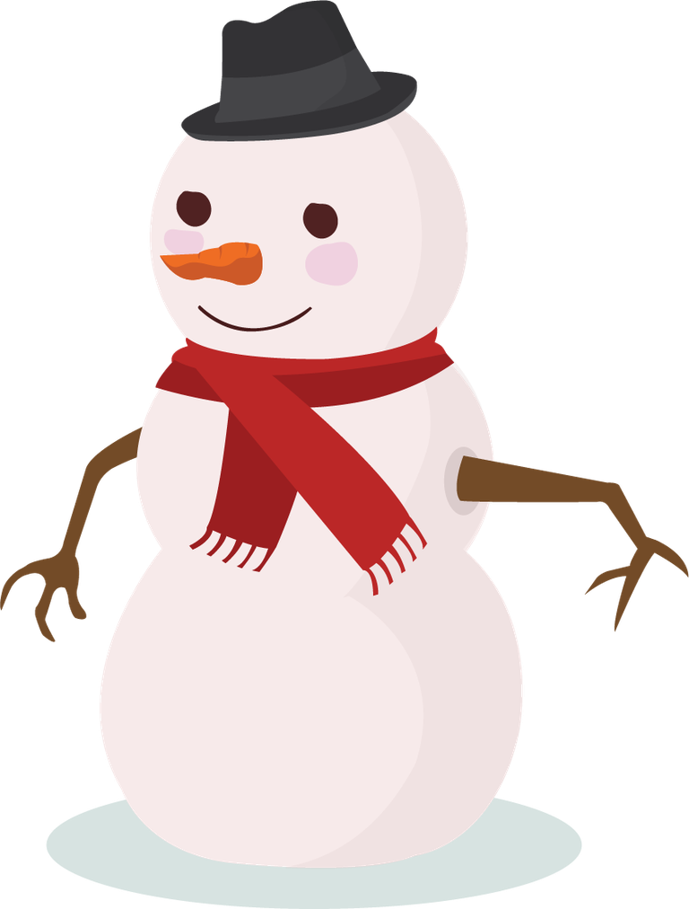 Christmas single cute smiling snowman illustration