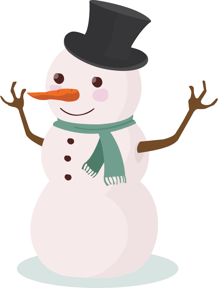 Christmas single cute smiling snowman illustration