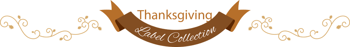 vintage badges collection thanksgiving themes with elegant ribbon and festive motifs