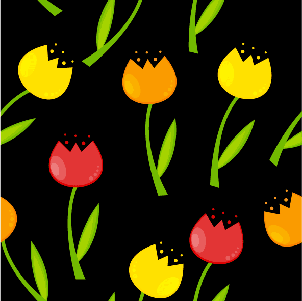 collection top seamless pattern backgrounds featuring cheerful flowers on dark backdrop