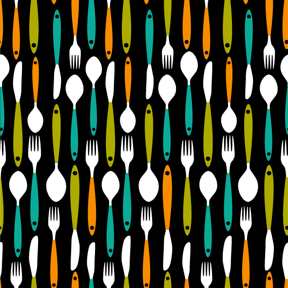 collection top seamless pattern backgrounds featuring colorful kitchen utensils on bold black