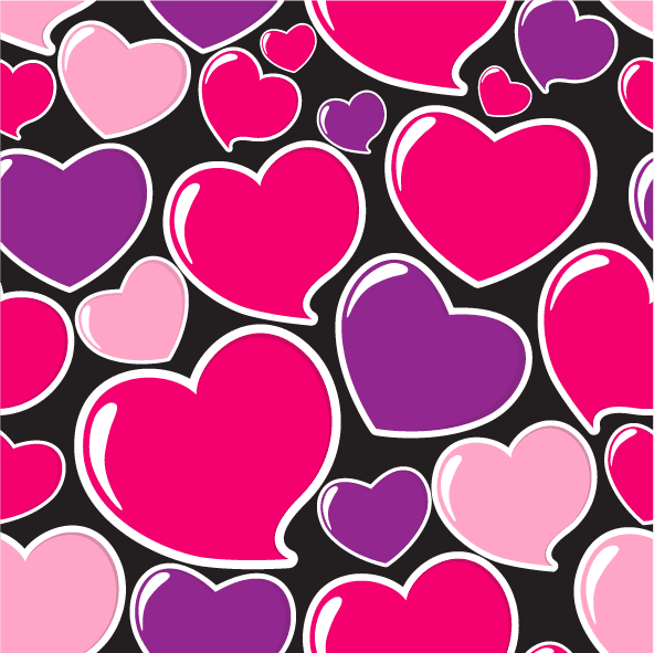 collection top seamless pattern backgrounds featuring colorful hearts on a black backdrop for creative projects