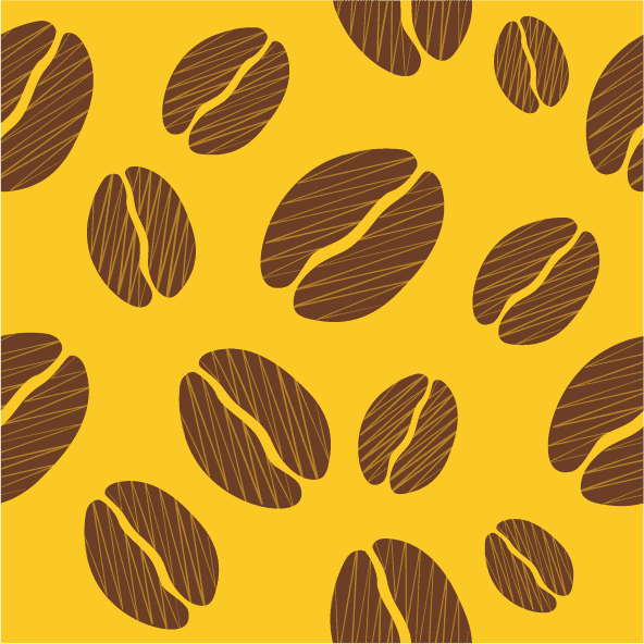 collection top seamless pattern backgrounds featuring playful coffee beans on vibrant yellow