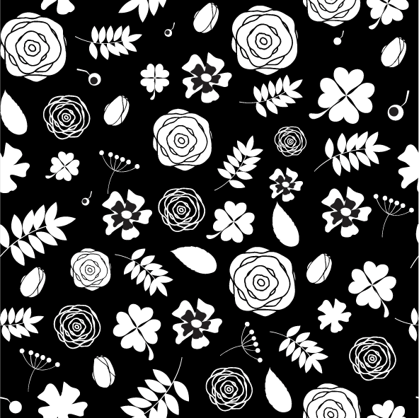 collection top seamless pattern backgrounds with floral motifs on a black backdrop