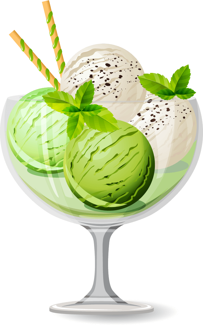 Colored Ice cream with glass cup vector